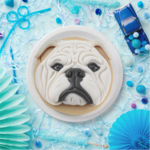 Bulldog 3D Inspired Paper Plate