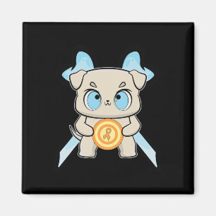 Bulldog Anime Pup Leukaemia Awareness Magnet