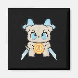 Bulldog Anime Pup Leukaemia Awareness Men Women Ki Magnet
