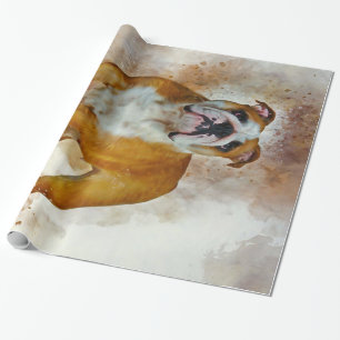 Bulldog Art English Bulldog Lovers Wrapping Paper