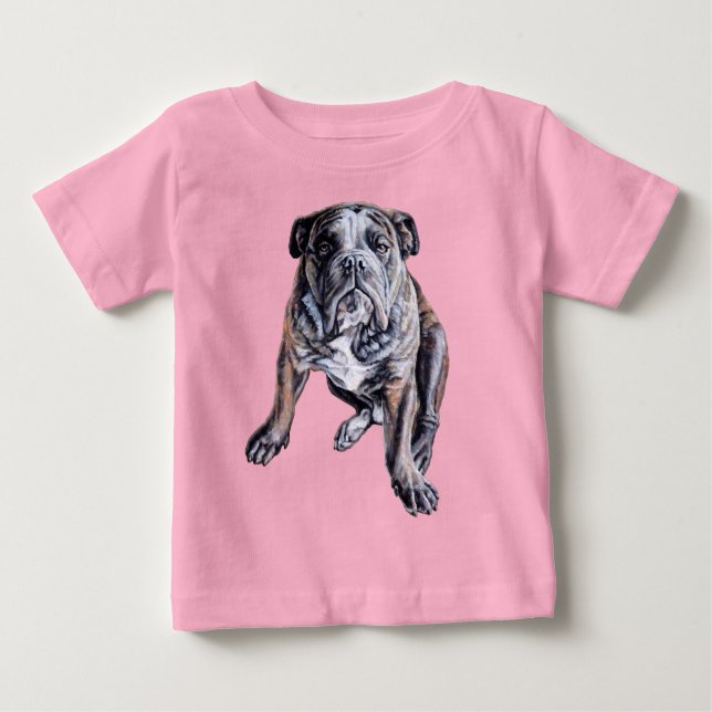 Bulldog Art Shirt Baby Bulldog T-Shirts & Onepiece (Front)