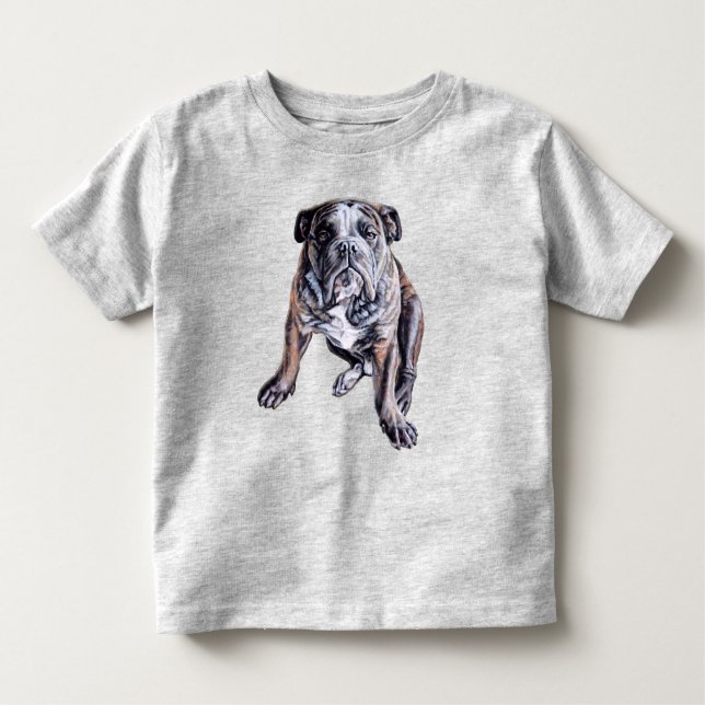Bulldog Art Shirt Toddler's Bulldog T-Shirts (Front)