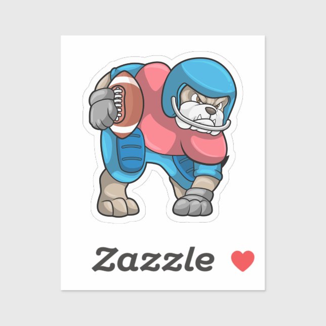 Bulldog at Sports with Football & Helmet (Sheet)