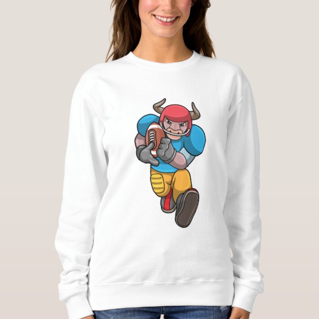 Bulldog at Sports with Football & Helmet Sweatshirt (Front)