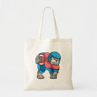 Bulldog at Sports with Football & Helmet Tote Bag