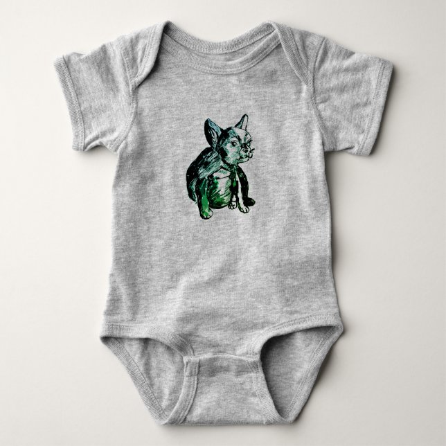 Bulldog Baby French Bulldog Baby Football Bodysuit (Front)