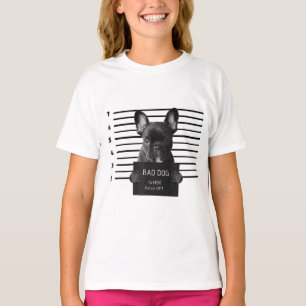 Bulldog Bad Dog Jail Frenchie Dog Mum Lover T-Shirt