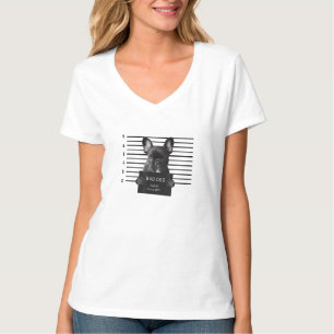 Bulldog Bad Dog Jail Frenchie Dog Mum Lover T-Shirt