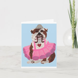 Bulldog Ballerina Holiday Card