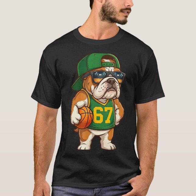 Bulldog Basketball 67 Gen Alpha Slang Srts Dog Boy T-Shirt (Front)