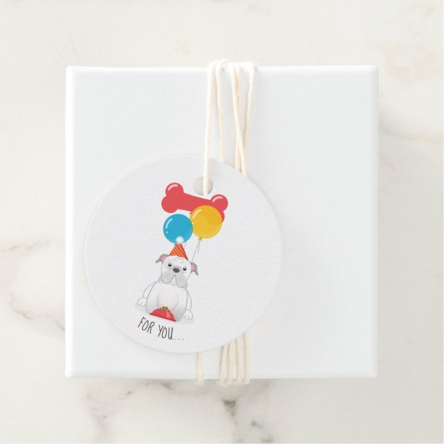 Bulldog Birthday Party Favour Tags (In Situ)