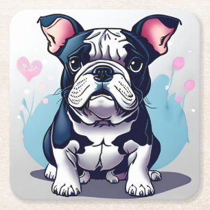 Bulldog Bliss Square Paper Coaster