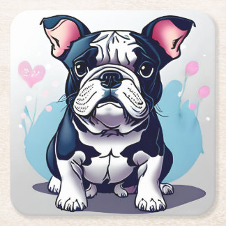 Bulldog Bliss Square Paper Coaster