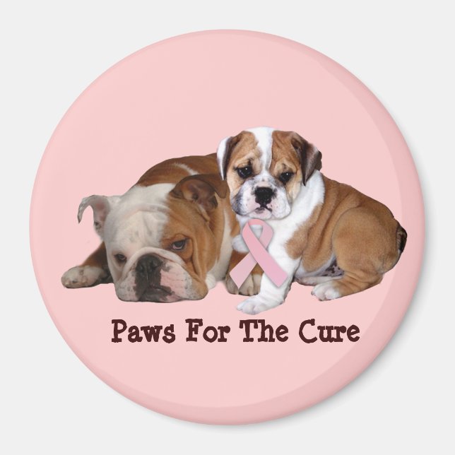 Bulldog Breast Cancer Magnet (Front)