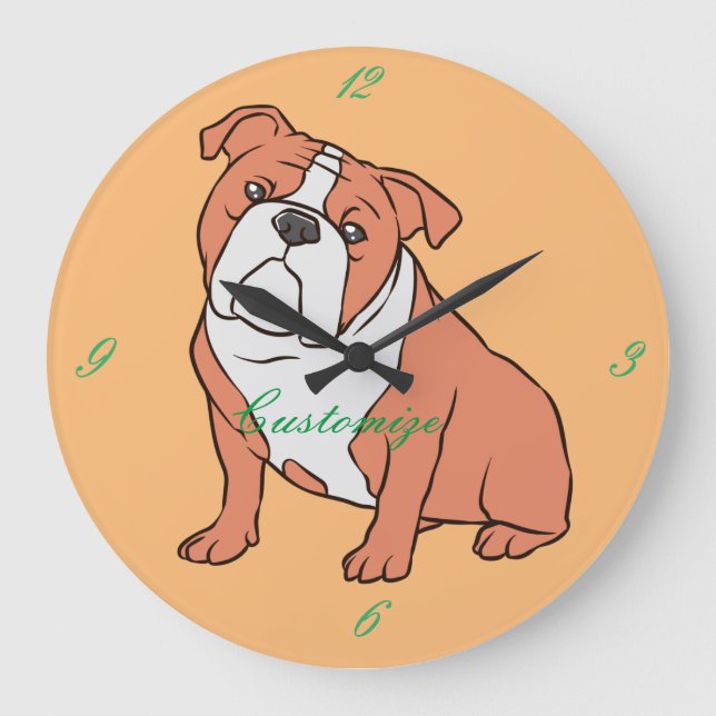 Bulldog Breed Thunder_Cove Large Clock (Front)