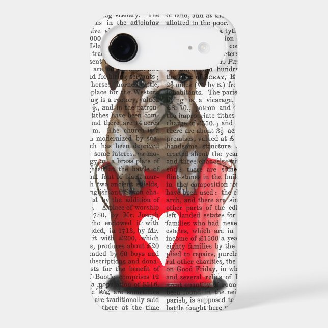 Bulldog Bucket Of Love Red Case-Mate iPhone Case (Back)