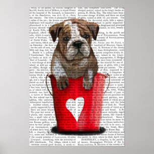 Bulldog Bucket Of Love Red Poster