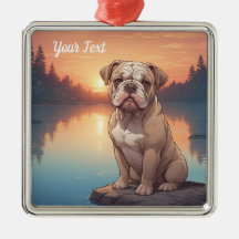 Bulldog by Lake