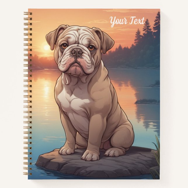 Bulldog by Lake Notebook (Front)
