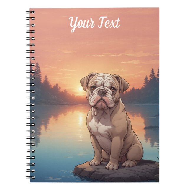 Bulldog by Lake Notebook (Front)