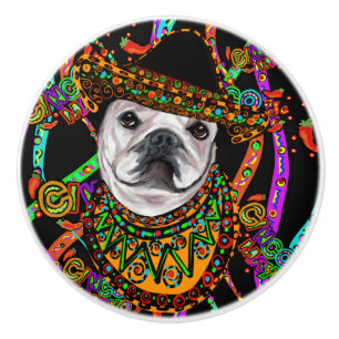 Bulldog ceramic knob