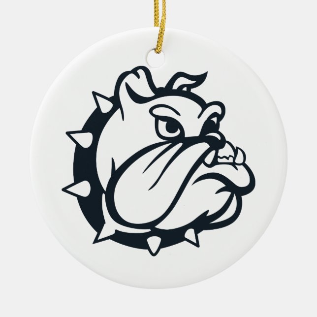 Bulldog Ceramic Tree Decoration (Front)