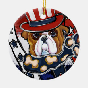 Bulldog            ceramic tree decoration