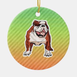 Bulldog Ceramic Tree Decoration