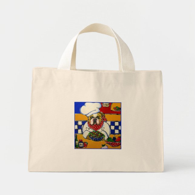 Bulldog Chef Mini Tote Bag (Front)