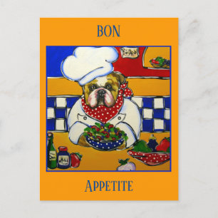 Bulldog Chef Postcard
