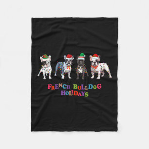 Bulldog Christmas2 Fleece Blanket