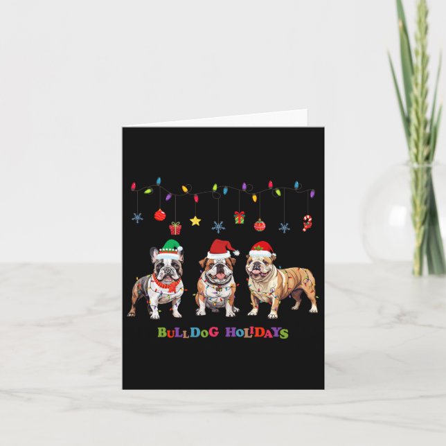 Bulldog Christmas3  Card (Front)