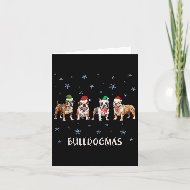 Bulldog Christmas  Card (Front)