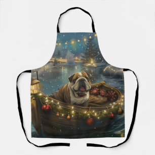 Bulldog Christmas Festive Voyage Apron