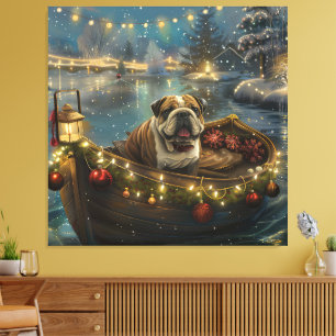Bulldog Christmas Festive Voyage Canvas Print