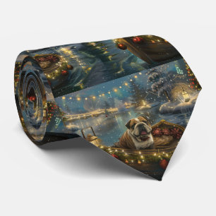 Bulldog Christmas Festive Voyage Tie