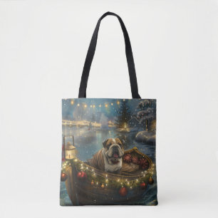 Bulldog Christmas Festive Voyage Tote Bag