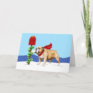 Bulldog Christmas Holiday Mail Card