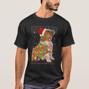 Bulldog Christmas  Lights Family Matching Dog Love T-Shirt