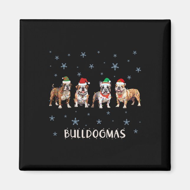 Bulldog Christmas  Magnet (Front)