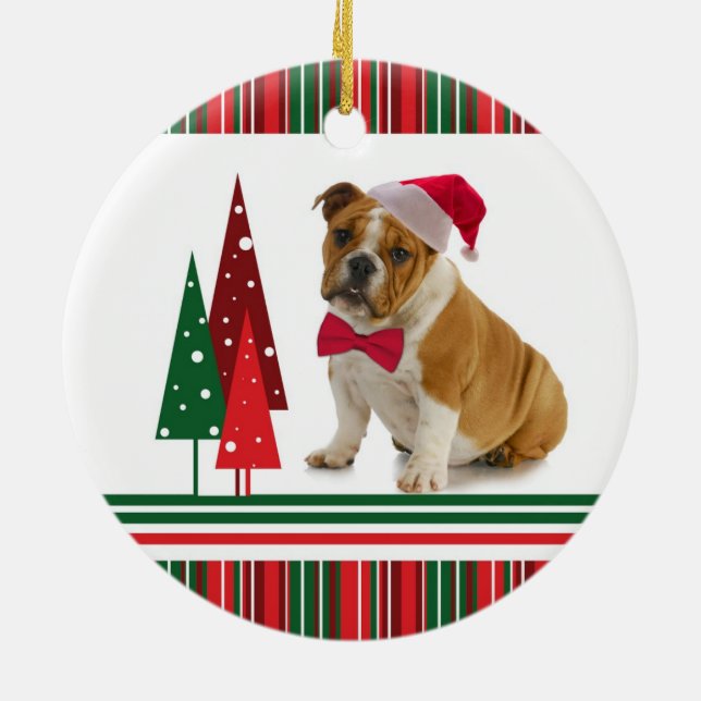 Bulldog Christmas Ornament (Back)