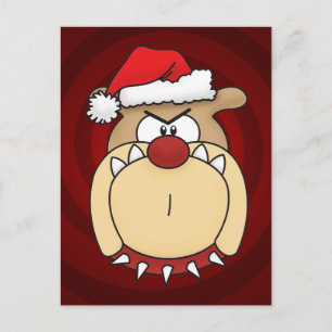 Bulldog Christmas Postcard
