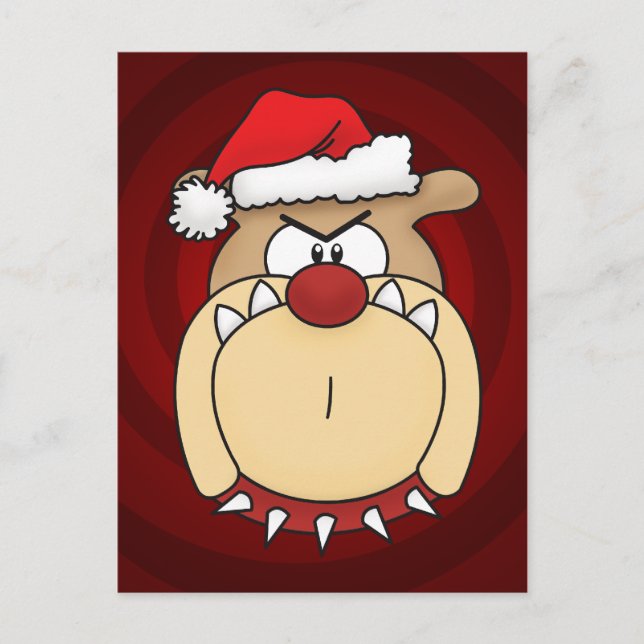 Bulldog Christmas Postcard (Front)