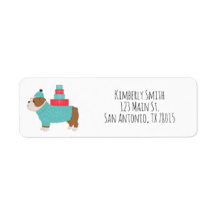 Bulldog Christmas Return Address