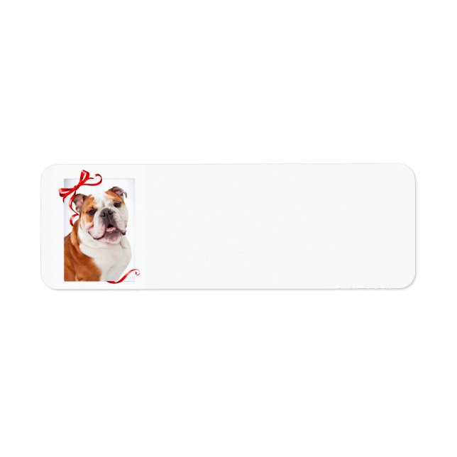 Bulldog Christmas Return Address Labels (Front)