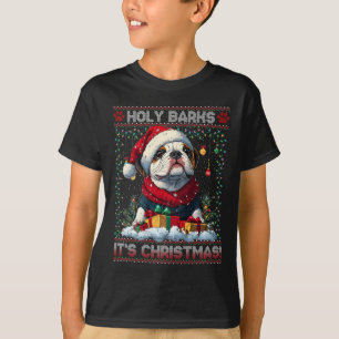 Bulldog Christmas Tree Lights Decorations Dog Love T-Shirt