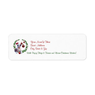 Bulldog Christmas Wishes Return Address Label #2
