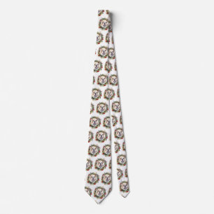 Bulldog Christmas Wreath Festive Pup Tie