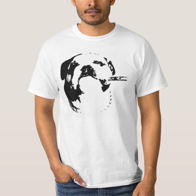 Bulldog Cigar Stencil T T-Shirt (Front)