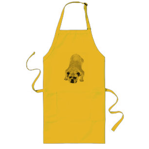 Bulldog Cozy Kitchen Heart Long Apron